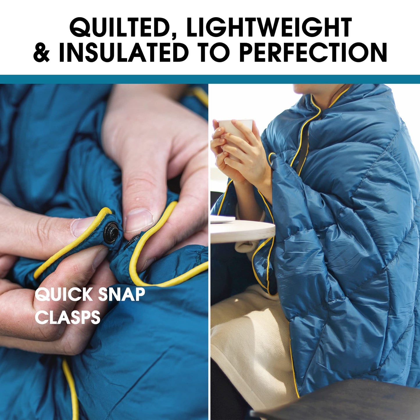 4Monster Down Camping Blanket - Outdoor Travel Quilt Puffy 650 Fill, Packable, Lightweight,Wind & Waterproof | Ideal for Stadium, Backpacking, Camping, Travel, Picnics, Beach and Hiking