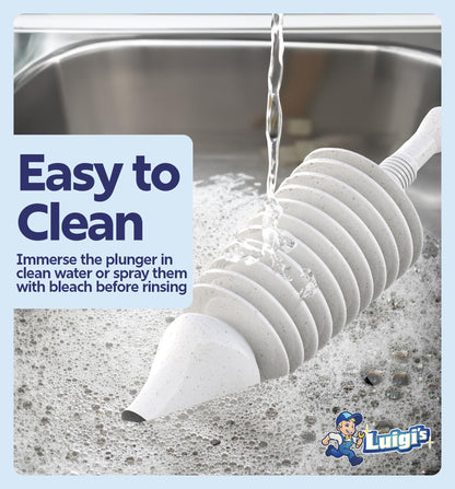 Luigi's World's Best Toilet Plunger - Plunger Toilet Unblocker Heavy Duty - Plungers for Unblocking - Unique Strongest Unblocker Tool - Plungers for Unblocking - Clog Remover Tool
