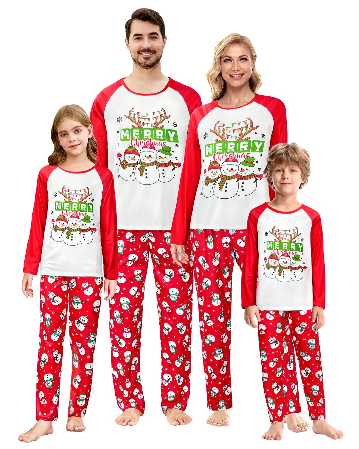 MyFav Christmas Pajamas for Matching Family Xmas Sleepwear Adult Jammies Holiday PJS for Women Red,Small