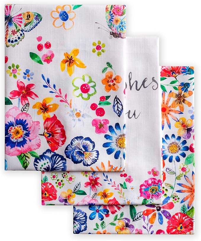 Maison d' Hermine Kitchen Towels Set of 3 100% Cotton 27.50" x 20" Reusable