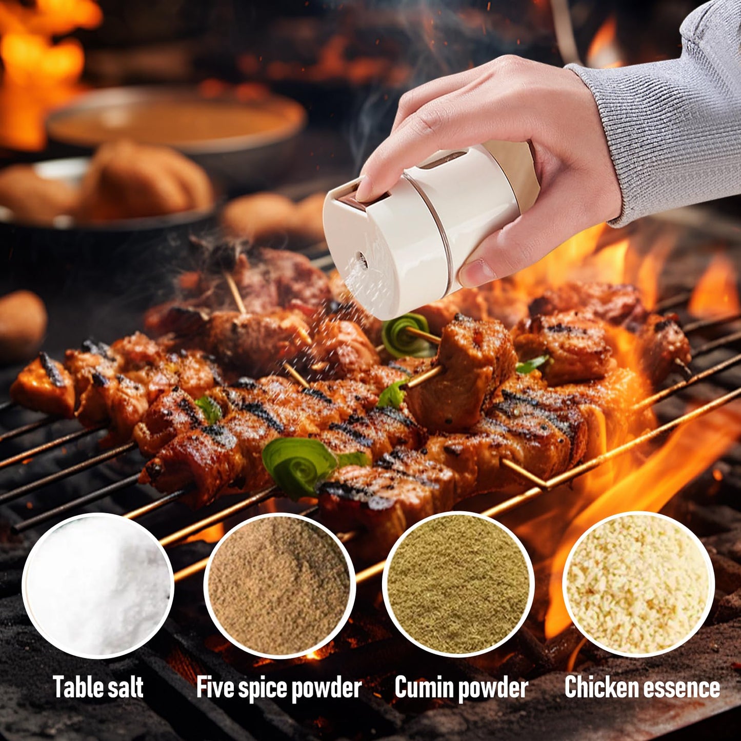 6 PCS Magnetic Salt and Pepper Shaker Set with Dosing Button - Moisture-Proof Plastic Spice Dispenser Bottles for Kitchen, Travel, BBQ, and Outdoor Use