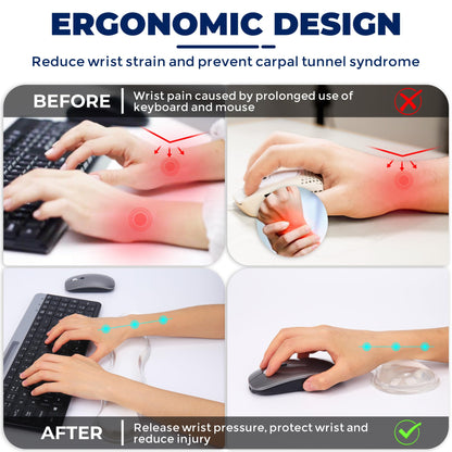 ABRONDA Gel Wrist Rest for Keyboard and Mouse, Wrist Rest for Keyboard, Mouse Wrist Support, Pain Relief, Cool Touch, Non-Skid, Keyboard and Mouse Wrist pad Set