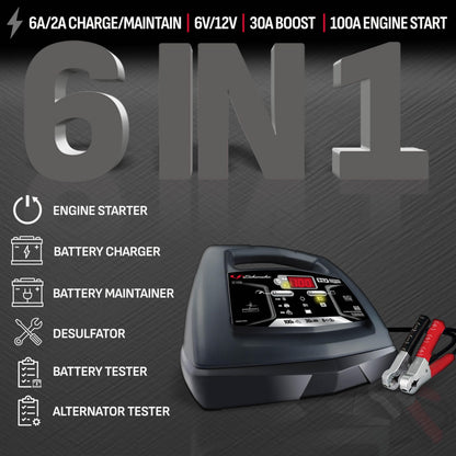 Schumacher Electric 6V / 12V Battery Charger & Engine Starter - Fully Automatic Battery Maintainer & Charger for AGM & Standard Batteries - SC1308