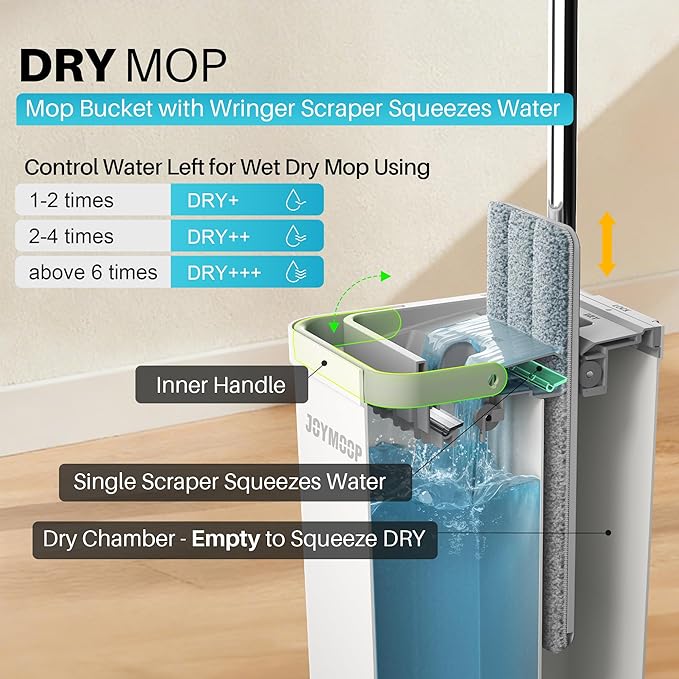 JOYMOOP Hands-Free Self-Cleaning Microfiber Mop and Bucket