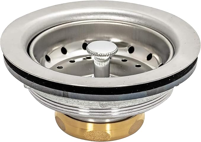 EZ-FLO Kitchen Sink Strainer Fits 3-1/2 Inch Opening, Sink Drain Assembly
