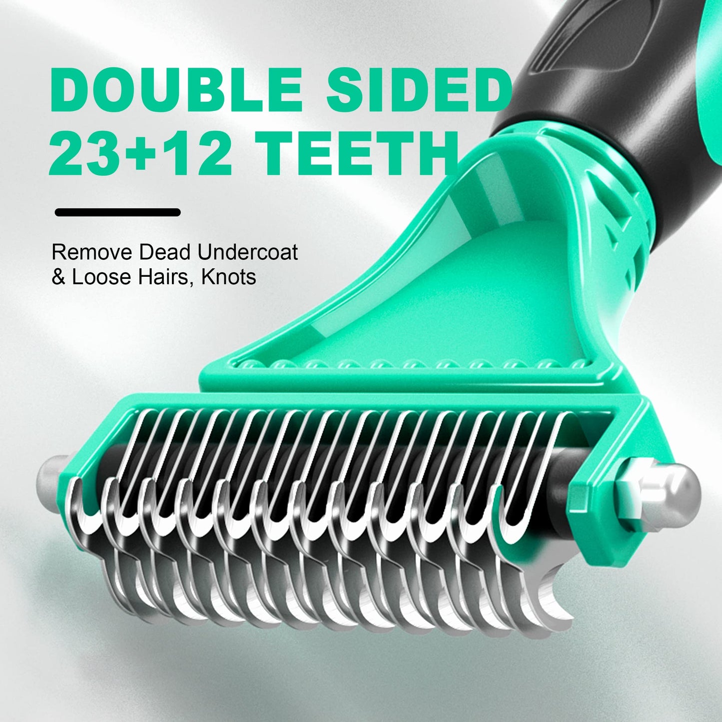 Cat Brush, Dog Grooming Brush, Rabbit Comb for shedding, LIUCOLI Professional Pet Hair Remover Rake - Eliminates Tangles Knots for Long/Short Hair, Removes Dead Undercoat and Loose Hairs Green