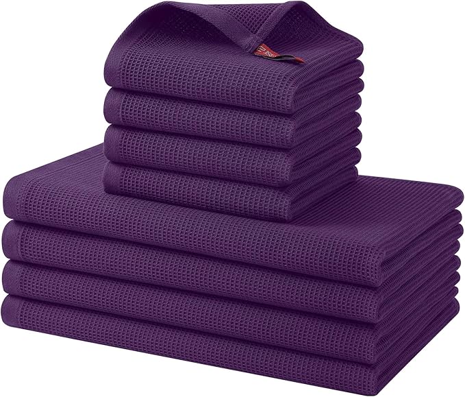 Homaxy 100% Cotton Kitchen Towels and Dishcloths Set