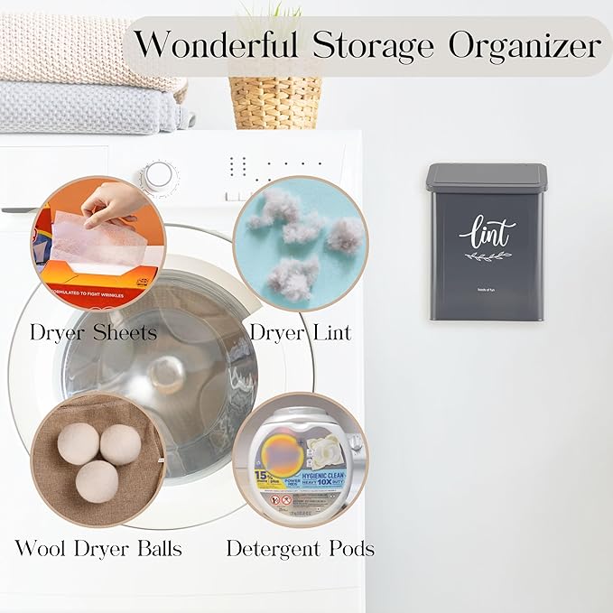 PERFNIQUE Magnetic Lint Bin for Laundry Room