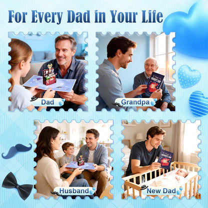 Leopong Father's Day Pop Up Card, Musical & LED Lighted 3D Toolbox,Unique Greeting Gift for Dad/Husband