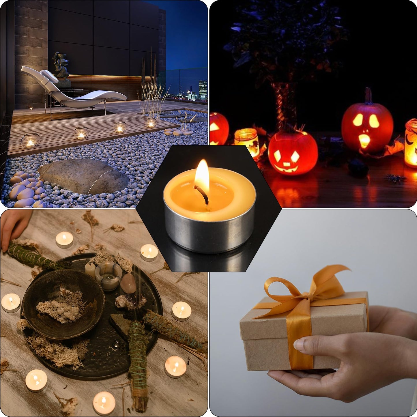 48 Pack Beeswax Tealight Candles Bulk,Pure Natural Bees Wax in Aluminum Shell - 4 Hour Extended Burn Time,Smokeless Tea Light Candles for Home Deco,Table centerpieces