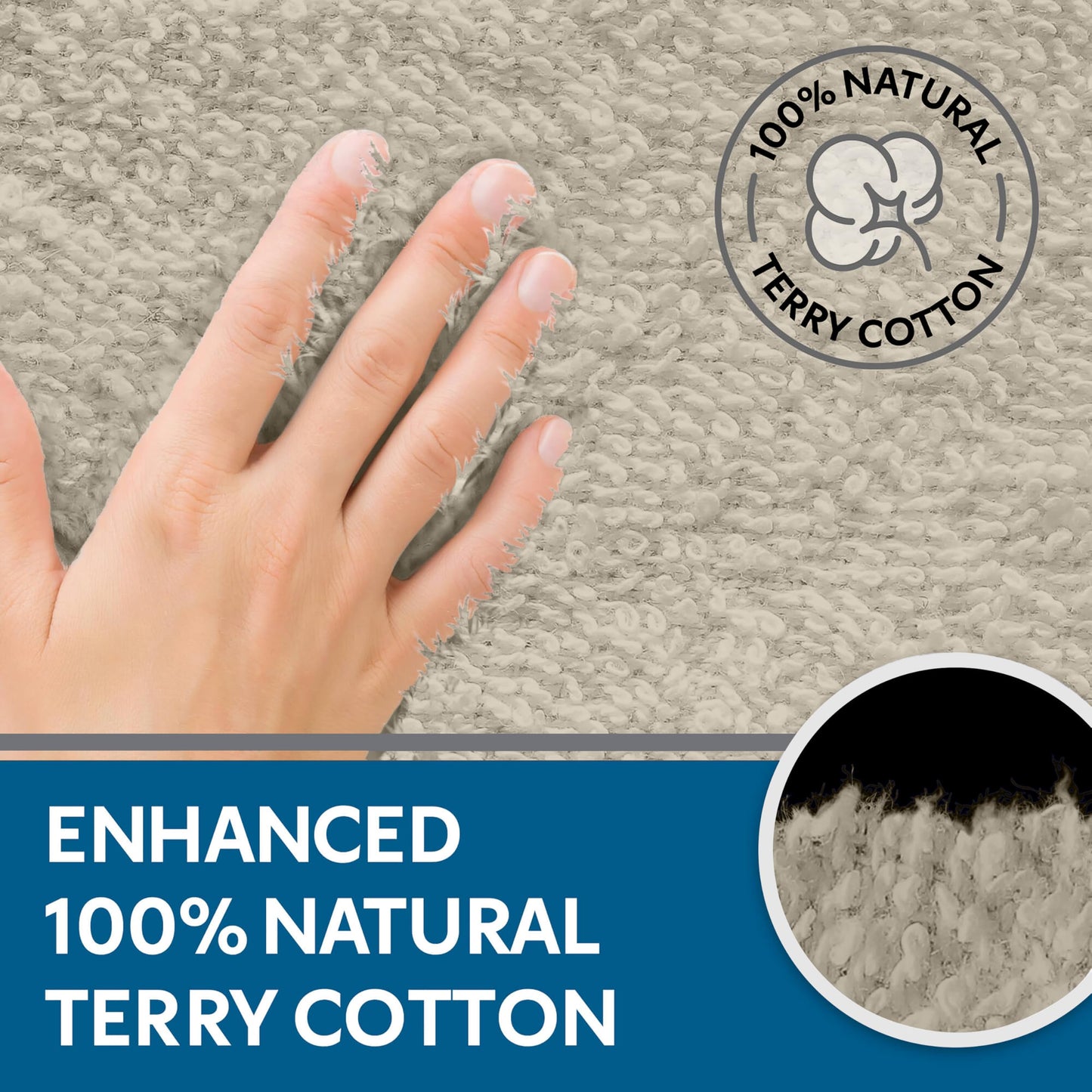 Guardmax Short Queen Mattress Encasement Zippered,100% Waterproof Mattress Protector,Soft & Absorbent Cotton Terry Top Mattress Cover for Kids,Adults, & Pets, Bed Bug & Dust Mite Proof Cover (Taupe)