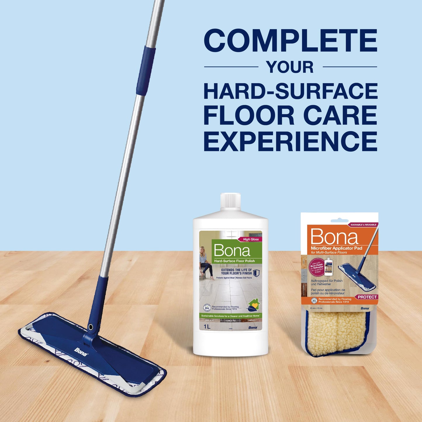 Bona Hard-Surface Floor Polish, Gloss, 1 Litre