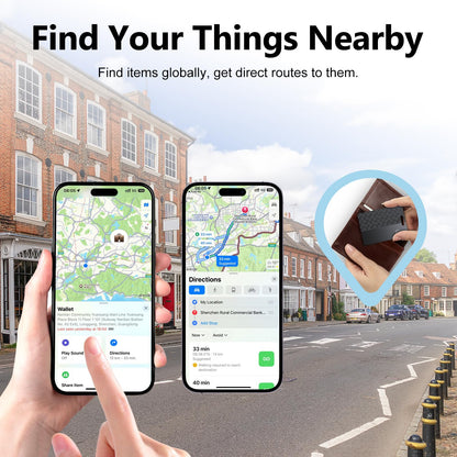Ultra-Thin Wallet Tracker Card(iOS Only), Bluetooth Tracker Smart Card for Apple Find My iPhone Wallet GPS Tracker, Supports Wireless Charging, 10 Years Battery for Luggage, Wallets, Backpacks, Keys