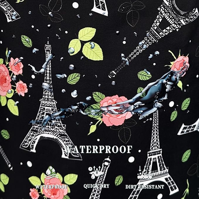 Retro Eiffel Tower Laundry Hamper Rose Flower Colorful Laundry Basket