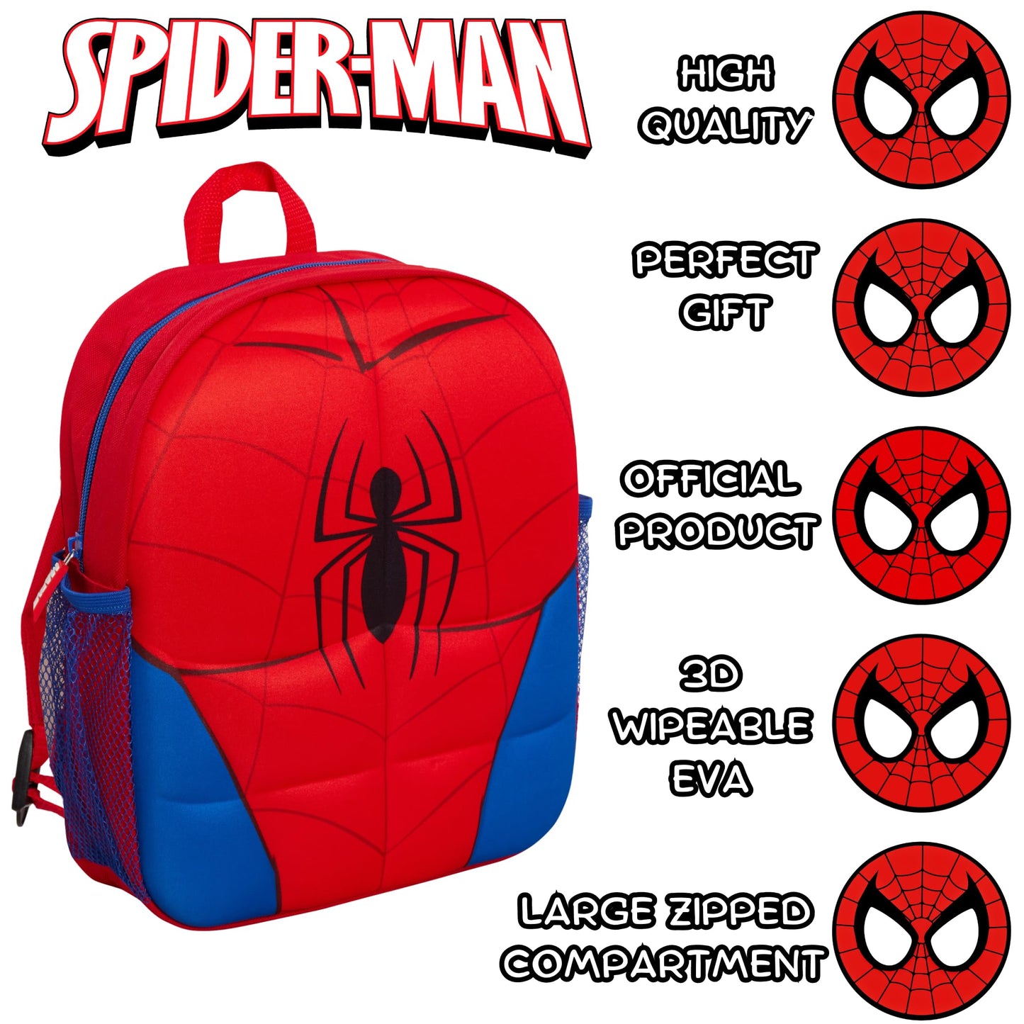 Spiderman Backpack 3D Plush School Bag Spidey Rucksack