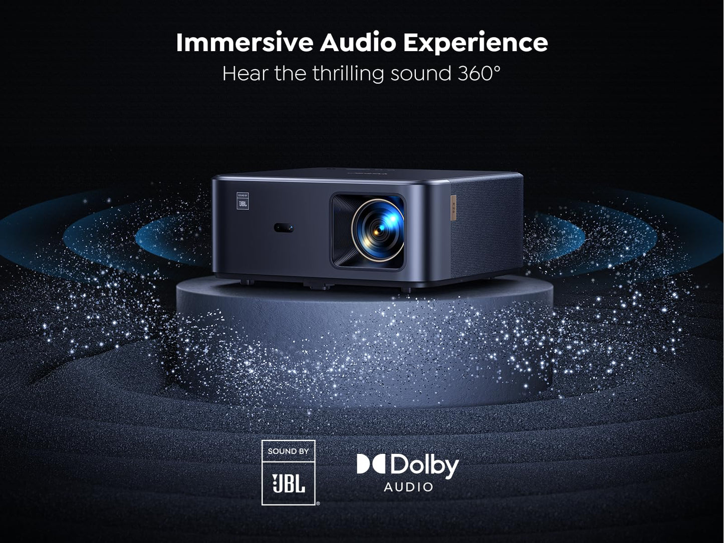 Projector 4K with Google TV, YABER K2s WiFi 6 Bluetooth Projector, Sound by JBL, Dolby Audio, Auto Focus & Keystone,Native 1080P 4K Supported Outdoor Movie Projector with Netflix 7000+ Apps