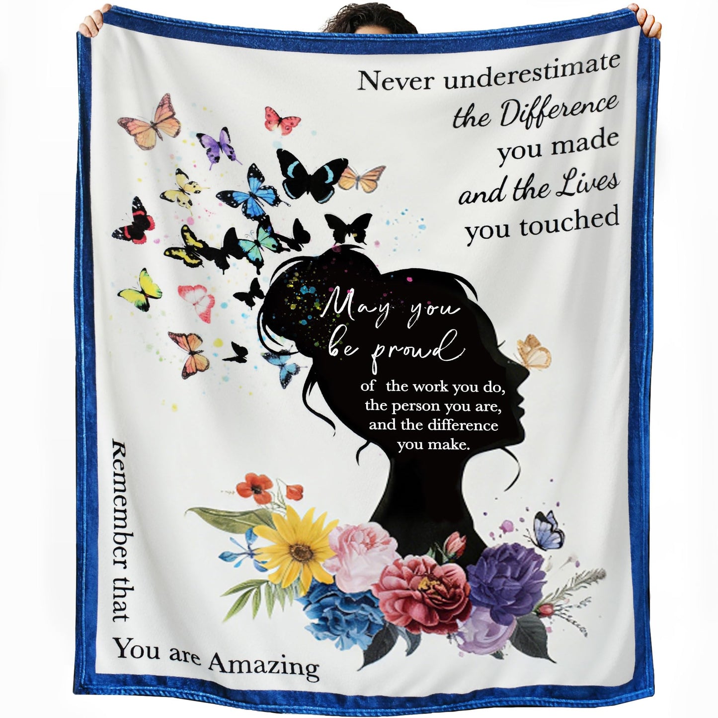 Inspirational Gifts for Women, Soft Cozy Flannel Thank You Blanket, Teacher Appreciation Gifts, Retirement Farewell Gift for Coworker Female Friends Nurse Sister Boss Lady Mom