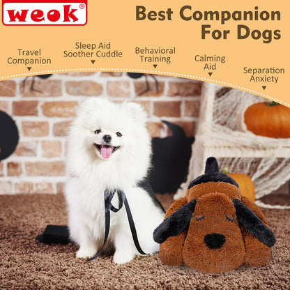 WEOK Heartbeat Puppy for Dogs, Helps for Anxiety Relief and Calming, Stuffed Animal Anxiety Calming Behavioral Puppy Heartbeat Toy Sleep aid for Cats Pets（for Small Breeds）