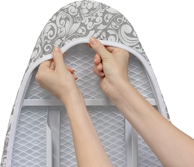 Westex Floral Damask Heavy Duty Ironing Board Cover and Pad, Thick 3-Layer