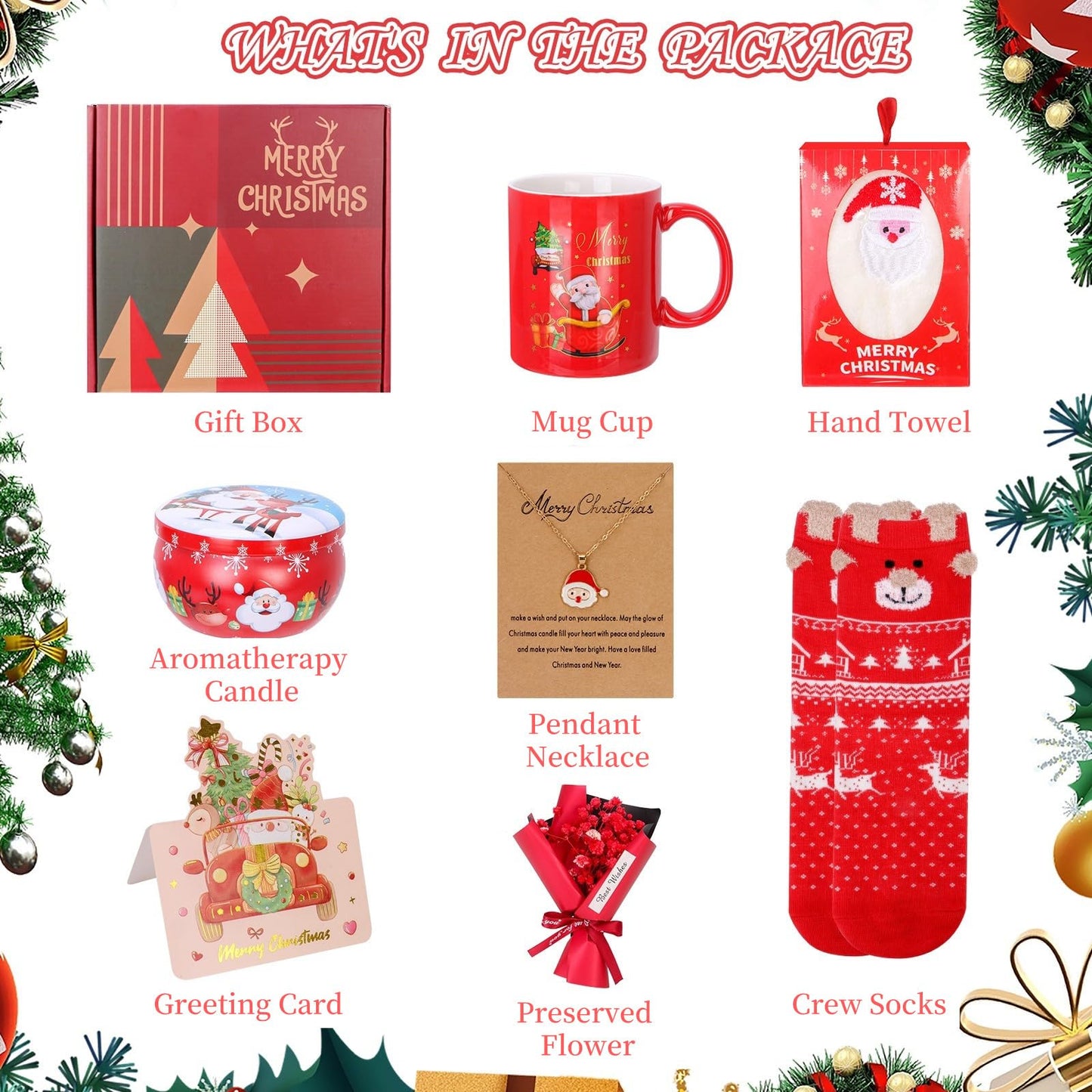 ZEOSHOW Christmas Gift Sets for Women Men Best Santa Gifts Box for Mom Dad Wife Husband Grandparent Coworker Friend Thanksgiving Xmas Presents Ideas