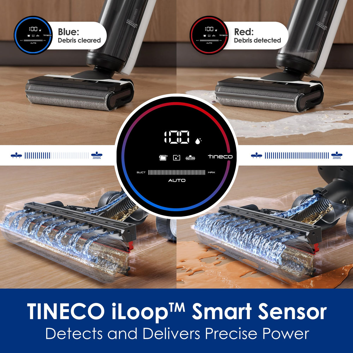 Tineco Floor ONE S5 Smart Cordless Wet Dry Vacuum & A30S Cordless Stick Vacuum Cleaner, 160W Suction, 60Min Runtime, 1L Larger Dustbin, ZeroTangle Brush, PureCyclone Tech, LED Headlight, White