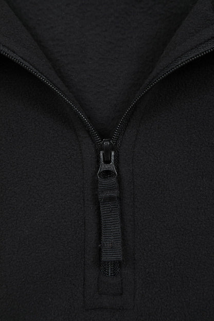 Mountain Warehouse Camber II Mens Half-Zip Fleece - Lightweight & Quick Dry Microfleece - Autumn, Winter, Outdoors Black L