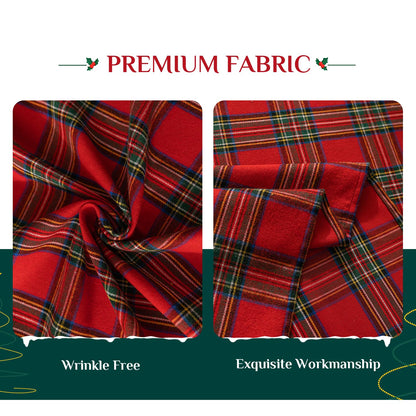 Softalker Christmas Checkered Tablecloth Rectangle - Red Buffalo Plaid Linen Cotton Gingham Xmas Table Cloths, Winter Farmhouse Table Decorations for Dining/Parties/Holiday, 54 x 80 Inch