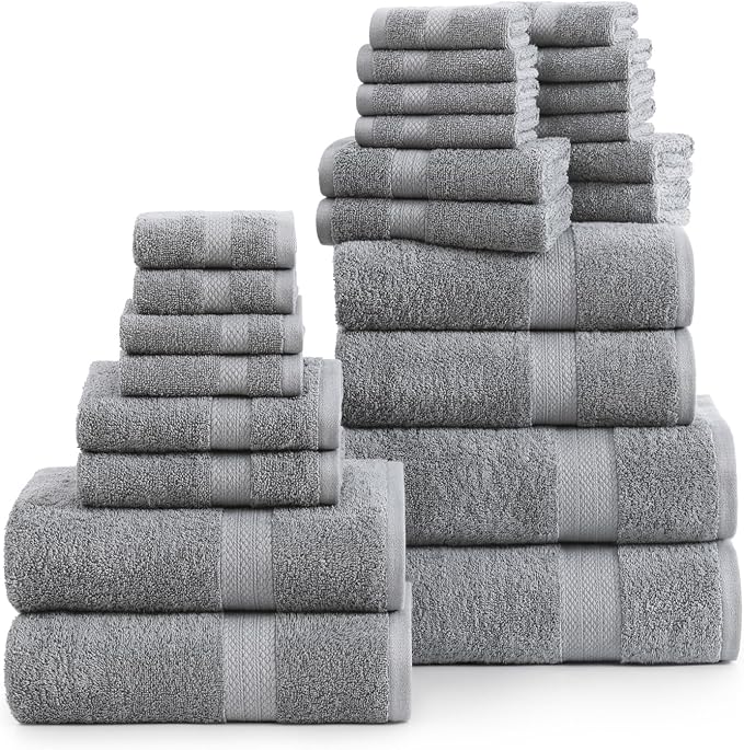 LANE LINEN Luxury 24 PCs Bath Towels Set