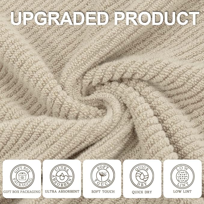 VOOVA & MOVAS Beige Towels for Bathroom