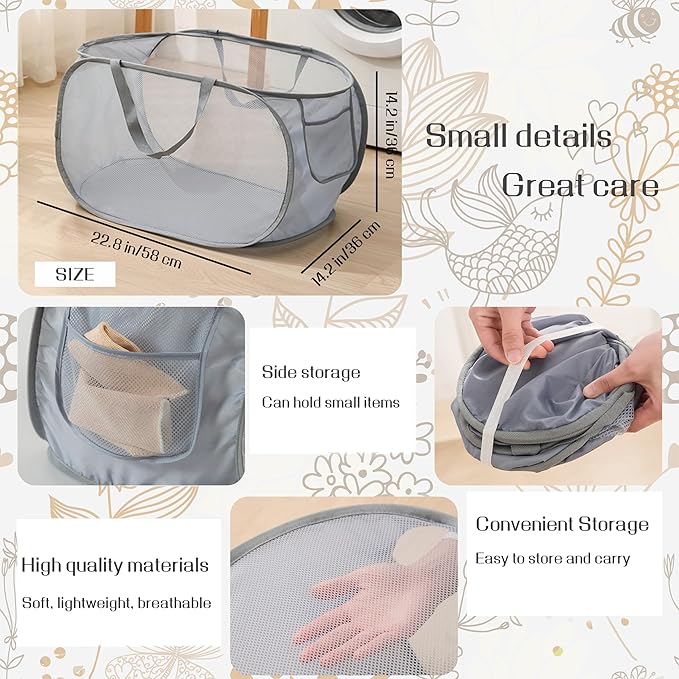 4 Pcs pop up laundry hamper Sturdy Large Capacity collapsible laundry basket