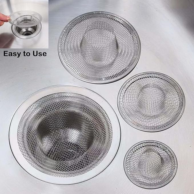 10Pcs Metal Mesh Kitchen Sink Strainer, 4.41" Stainless Steel Slop Basket
