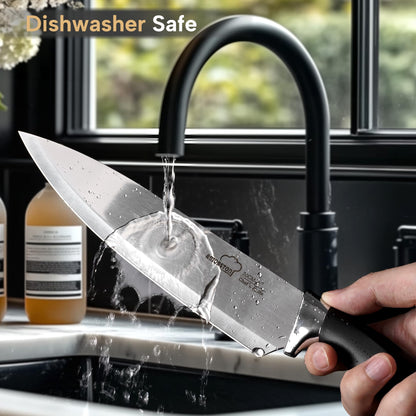 Knife Set, Amorston 14-Piece Kitchen Knives Set with Block & Sharpening Stone, Stainless Steel Dishwasher Safe, Knife Block Set with Ergonomic Handle, Professional Kitchen Knives for Home Cooking