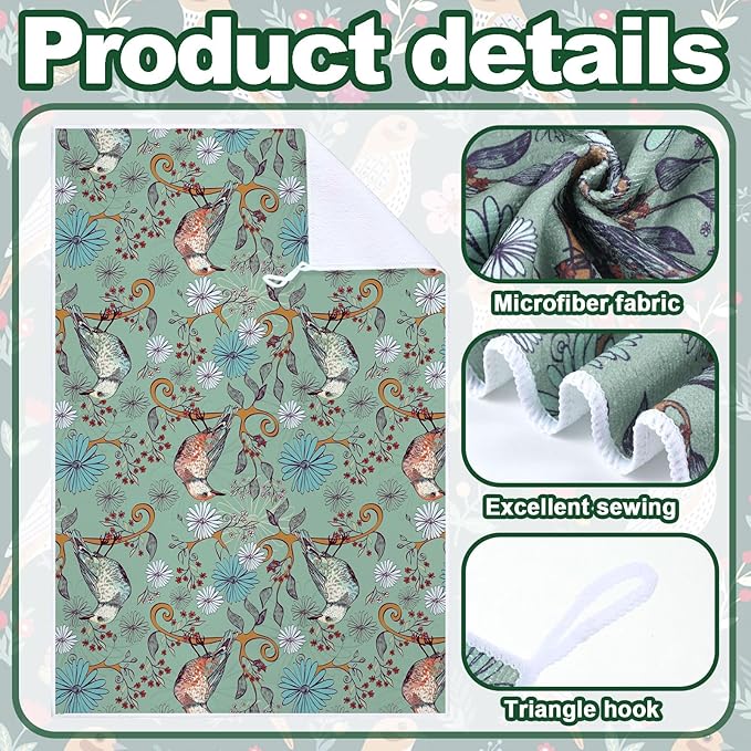 Geyoga 6 Pcs Spring Floral Kitchen Towels Flamingo Dish Hand Towels Sunflower