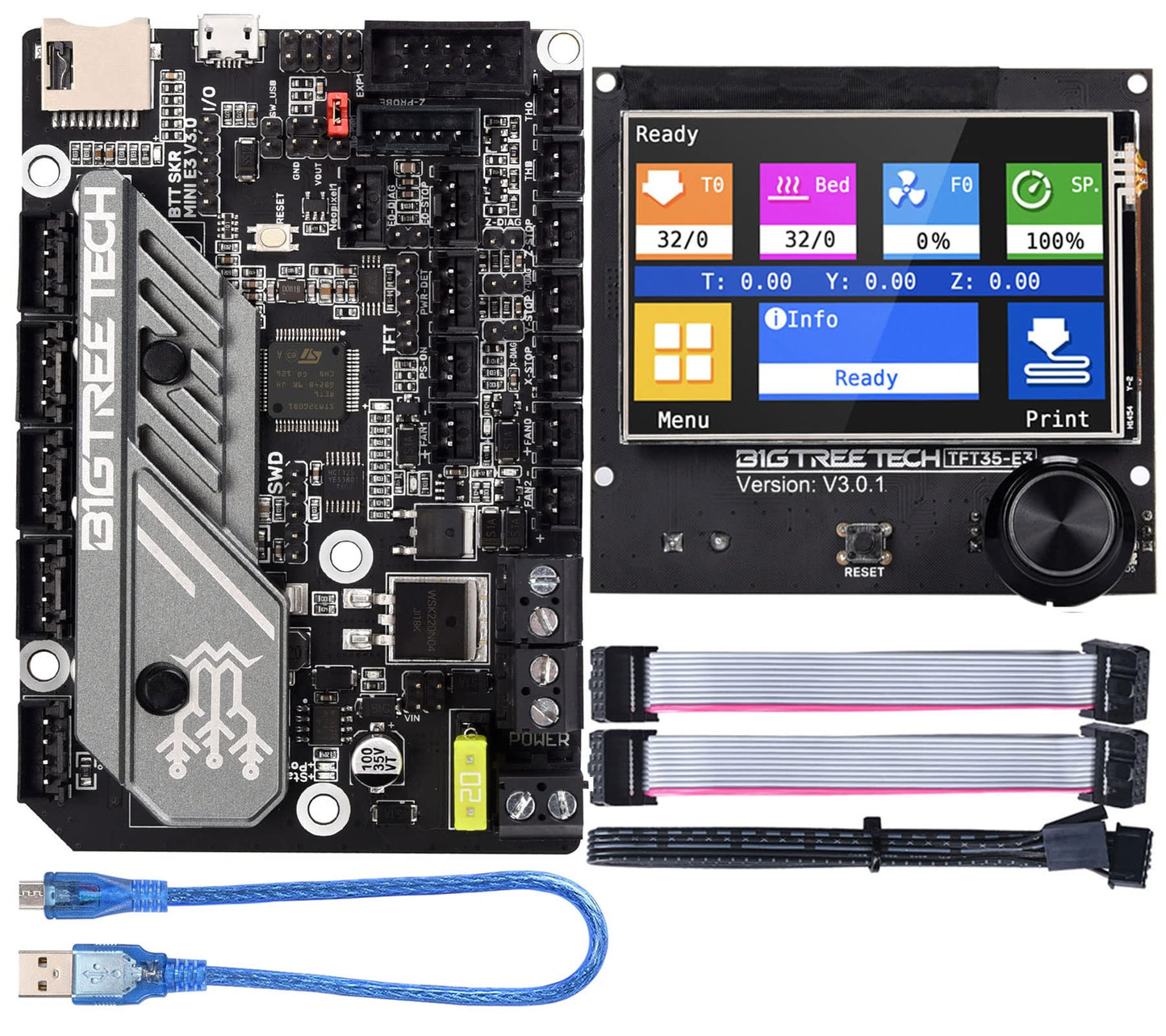 BIGTREETECH SKR Mini E3 V3.0 Control Board, with TFT35 E3 V3.0.1 Graphic Smart Display Panel Board New Upgrade 3D Printer Parts