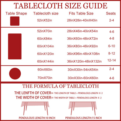 cusugbaso Christmas Tablecloth 60x84 Inches for Rectangle Tables - Christmas Tree Decor for Table - Water Resistant Plaid Xmas Table Cloth, Red Party Decorations for Kitchen, Home