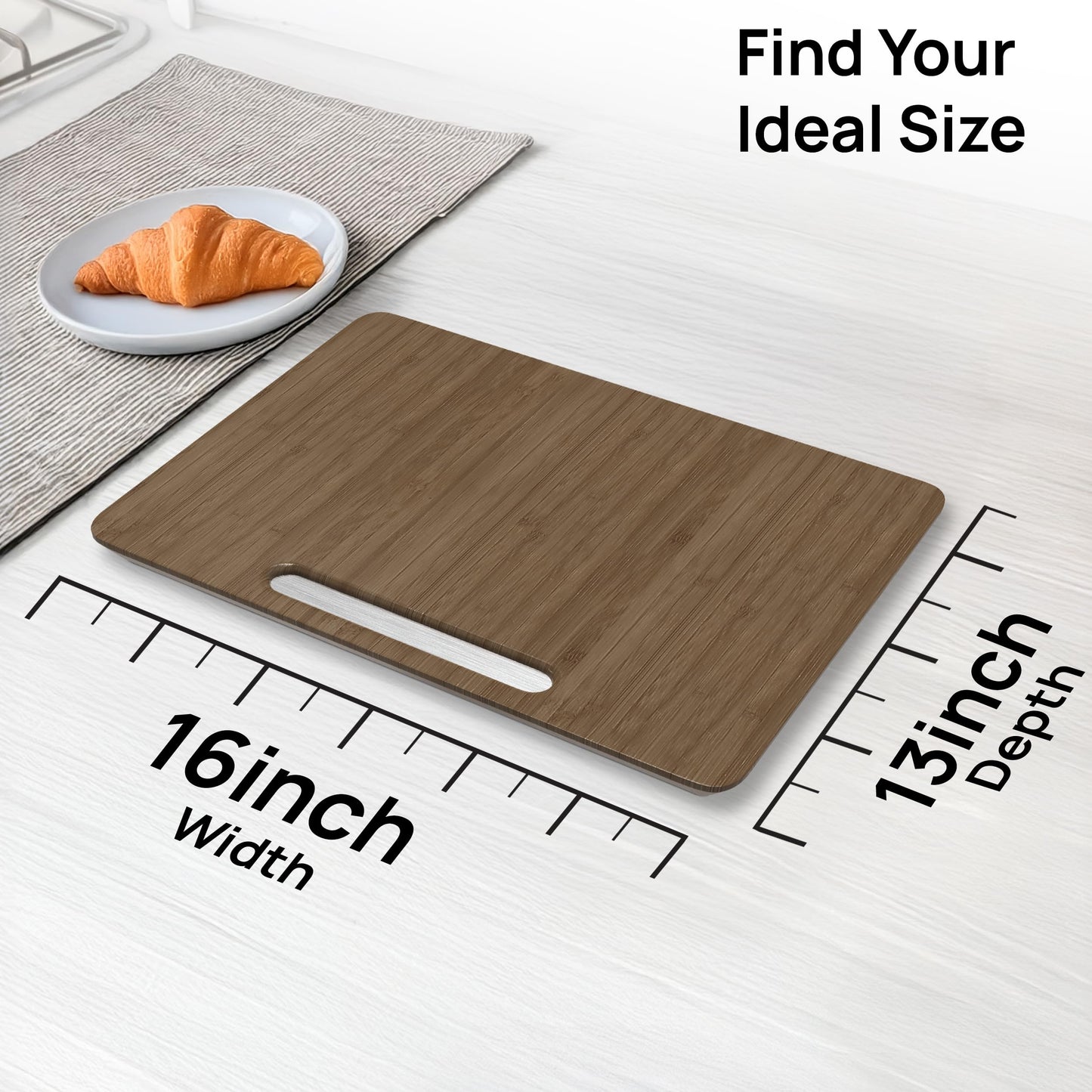 Ibyx Elegant Round Sliding Tray for Your Pressure Cooker, Air Fryer & Heavy Kitchen Appliances - Sturdy, Slides Easily from Under The Cabinet (Natural, 13”)