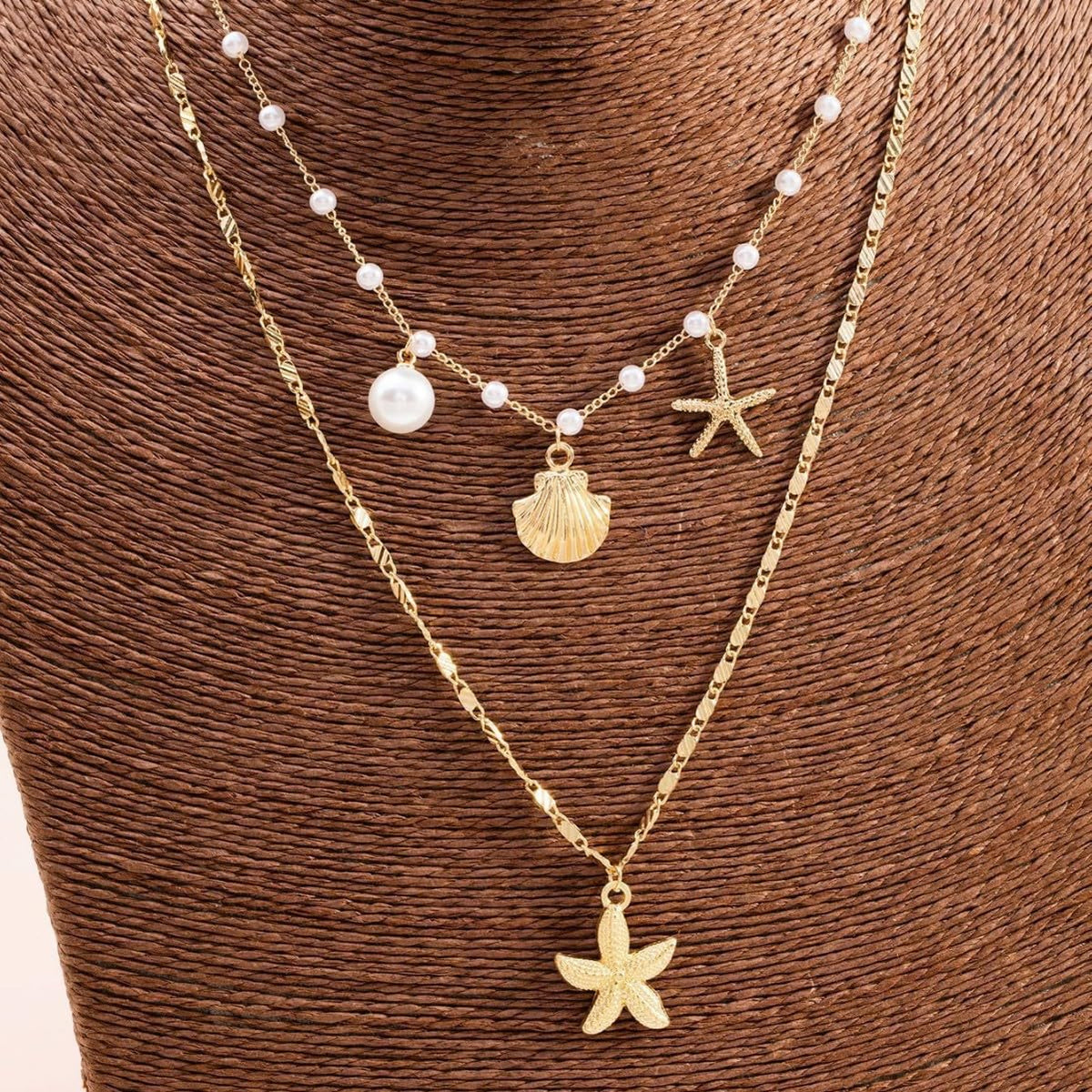 ONBRIG Seashell Necklace Beach Jewelry for Women Starfish Cowrie Puka Shell Necklaces Summer Beach Accessories for Women Vacation Mermaid Ocean Jewelry (style 1)
