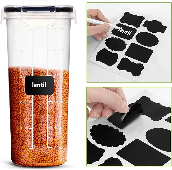 Utopia Kitchen Cereal Containers Storage Set – 2 Pack 4L Airtight Food Storage