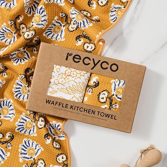 RECYCO Waffle Kitchen Towel Set of 2