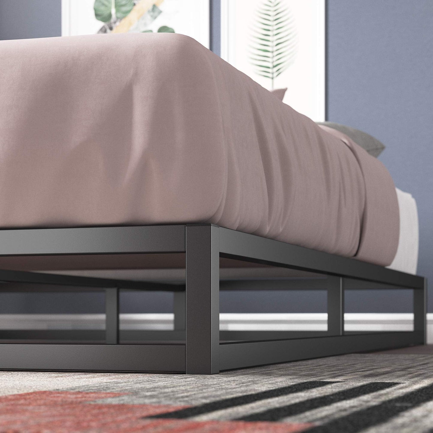 ZINUS Joseph 6 inch Metal Platform Bed Frame, Mattress Foundation, Wood Slat Support, No Box Spring Needed, Sturdy Steel Structure, Queen