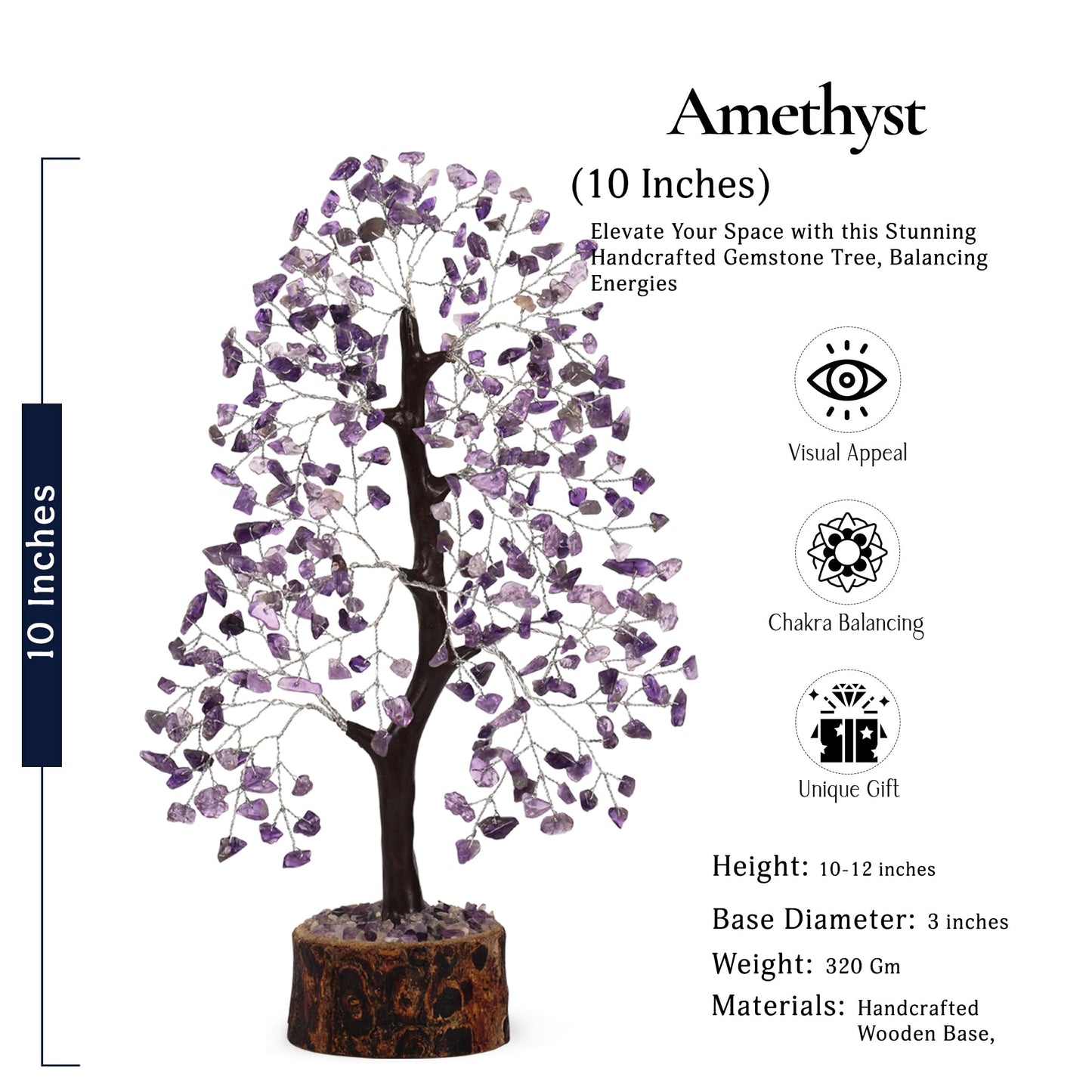 YATSKIA Amethyst Tree, Crystal Tree for Positive Energy, Amethyst Crystals, Gemstone Feng Shui Decor, Crystals and Healing Stones, Unique Home Decor Gifts