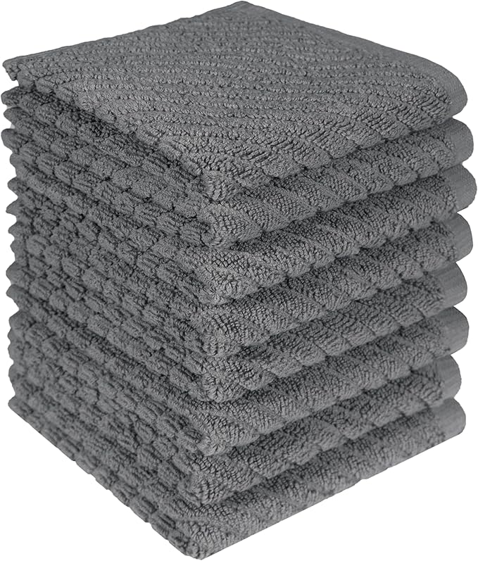 Bumble Towels Premium Kitchen Dish Cloths | 8 Pack | Diagonal Deluxe Dish Cloth