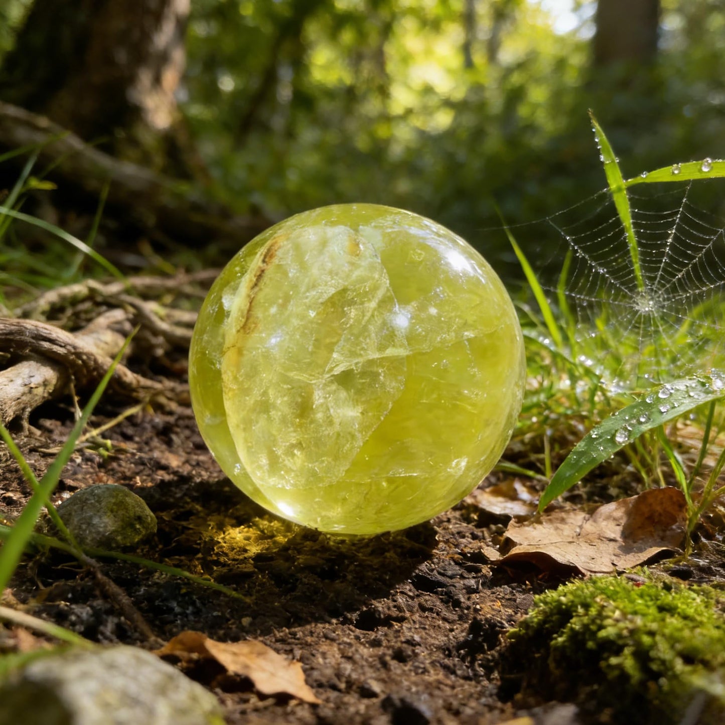 AierCrystal Natural Stone Crystal Sphere Feng Shui Home Decoration Ball Positive Energy Scrying Orb for Meditation Tool for Spiritual Space Purification Globe Diameter 5-6cm Citrine Sphere