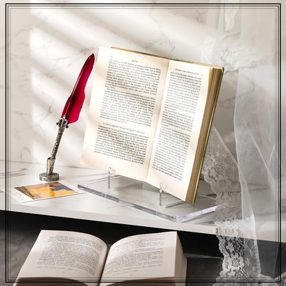 Jetec Acrylic Book Stand Clear Easel Stand for Display Acrylic Plate Postcard Picture Display Holder for Picture Book Decorative Plate Platter Photo(10 x 5 x 9 Inch)