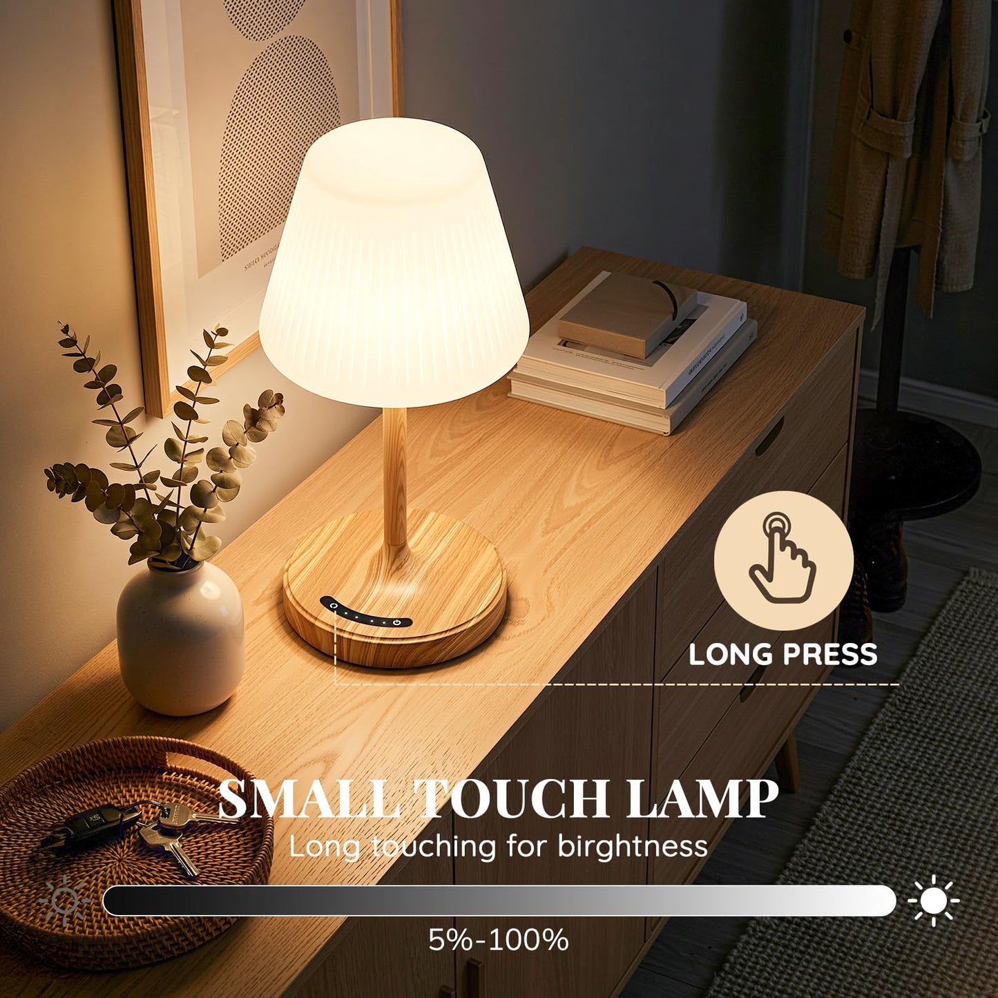 Shower Lamp Waterproof Bathroom Lamp for Inside Shower Bathtub, Rechargeable Cordless Table Lamp with 4000mah Battery, Touch Dimmable Light, Small Relaxing Spa Night Lamp for Bathroom, Kitchen, Desk
