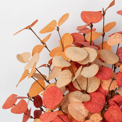 Beferr 5 Pcs Autumn Artificial Eucalyptus Stems Leaves Autumn Decoration for Home Faux Eucalyptus Autumn Artificial Flowers for Fall Decor Table Centerpieces Thanksgiving Wedding Party Halloween Decor
