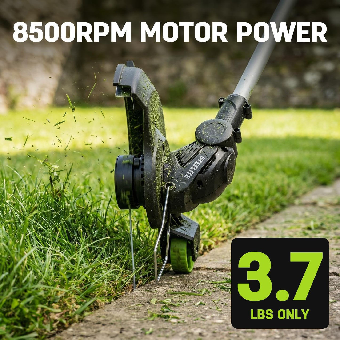 STEELITE 20V Electric Lawn Mower & 12-Inch 2-in-1 String Trimmer/Edger Combo, 13-Inch Cordless Mower with 4.0Ah + 2.0Ah Batteries & Charger, 5 Replacement Spools for Small Lawns