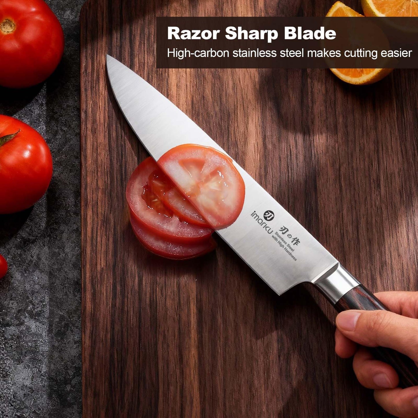 imarku Chef Knife 8 Inch, Professional Kitchen Knife in Japanese HC Steel, Super Sharp Knife With Ergonomic Handle, Cooking Knife With Gift Box, Kitchen Gadgets, Best Gifts for Family and Friends