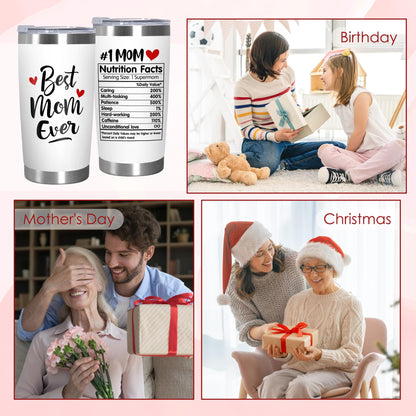 TEEZWONDER Christmas Birthday Gifts for Mom - 20 oz Stainless Steel Insulated Coffee Tumbler with Lid - Mothers Birthday Gifts from Daughter Son, Mothers in Law, Mama, Grandma, Tumblers for Women