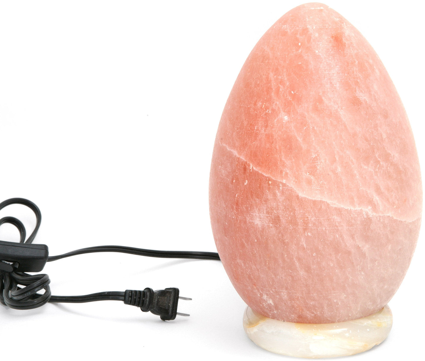 Deluxe Comfort Himalayan Rock Salt Egg Lamp, 9 Inches Tall - Soft Calm Light - Table Lamp, Natural Dark Orange Hue